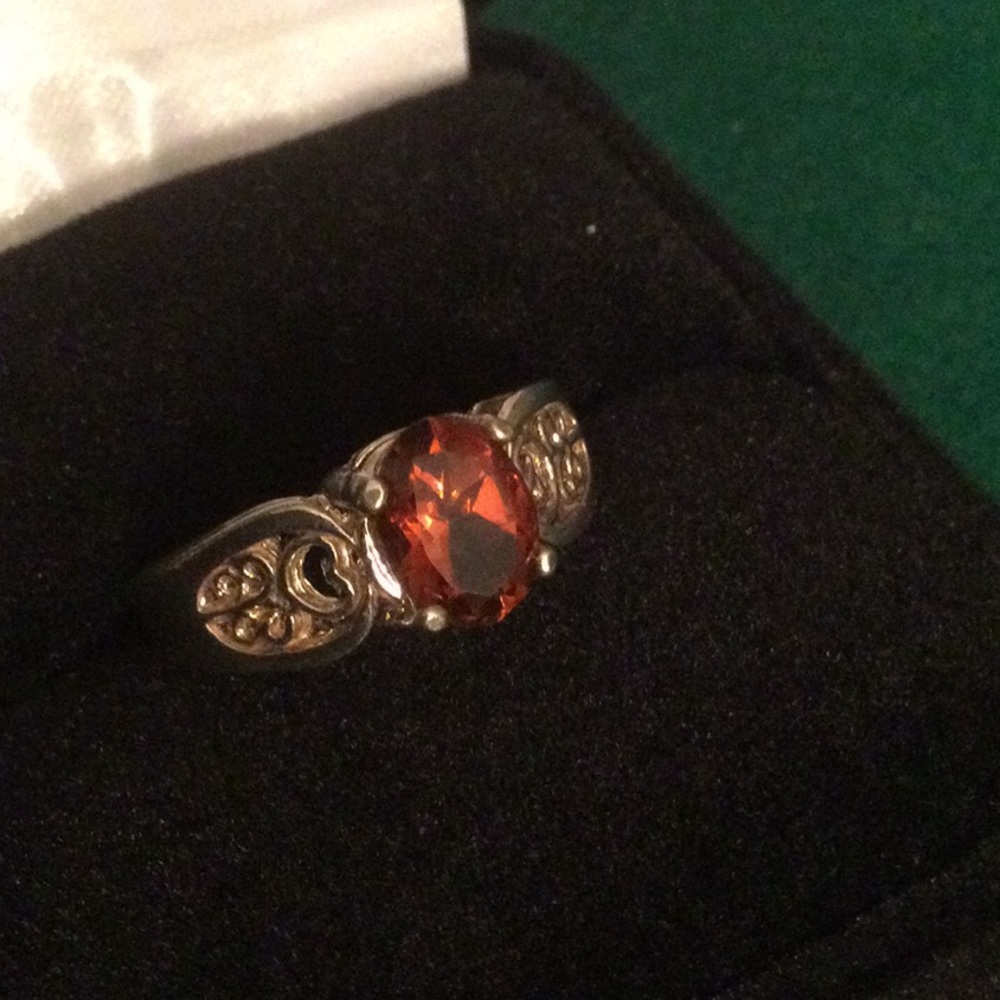 Exquisite Fiery Genuine Mozambique Garnet Ring